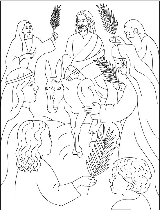 Jesus Palm Sundays Coloring Page