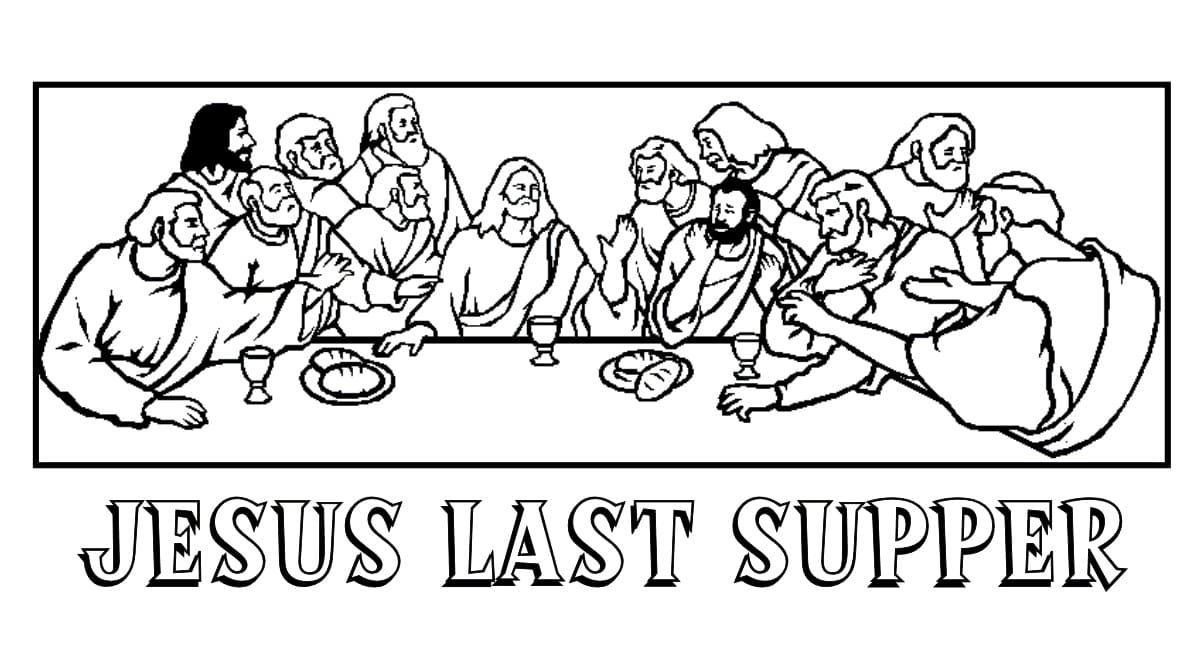 Jesus The Last Supper Cool Coloring Page