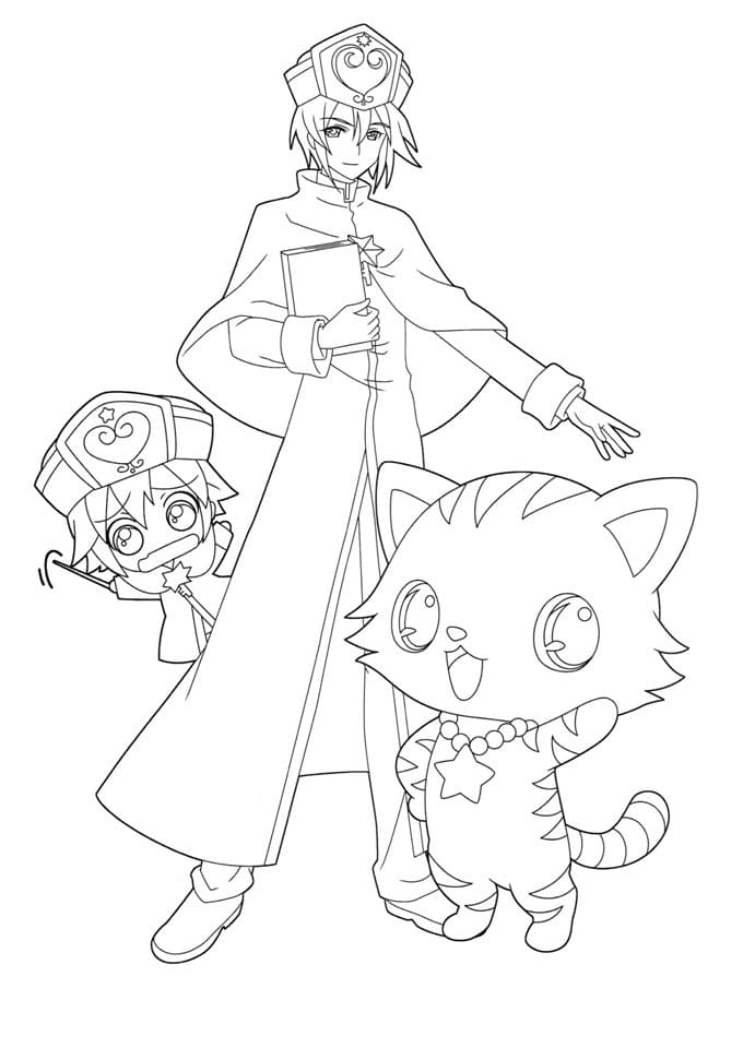 Jewelpets Characters Coloring Page