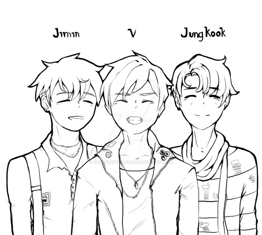 Jimin, V and Jungkook