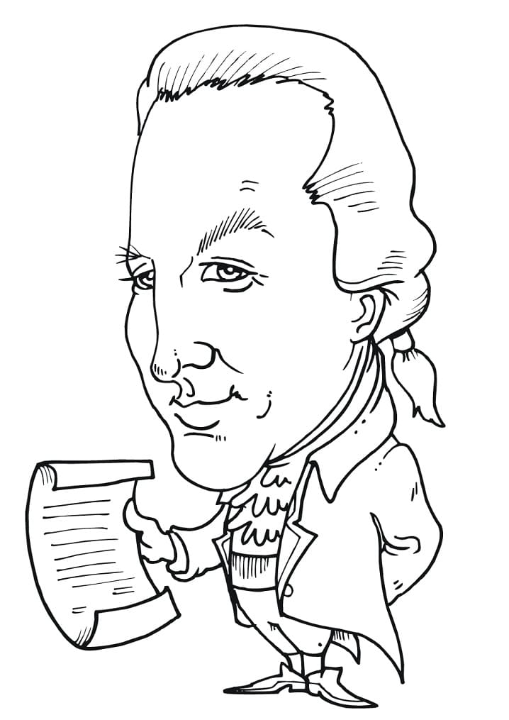 John Adams Caricature Coloring Page