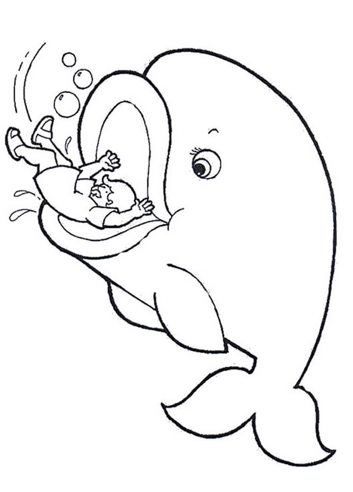 Jonah and the Whale 2 For Kids Coloring Page
