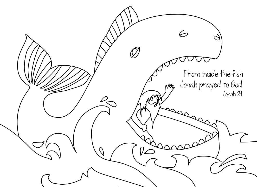 Jonah and the Whale 3 Cool Coloring Page