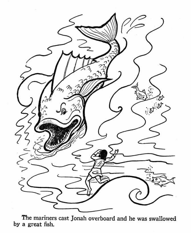 Jonah and the Whale 6 For Kids Coloring Page