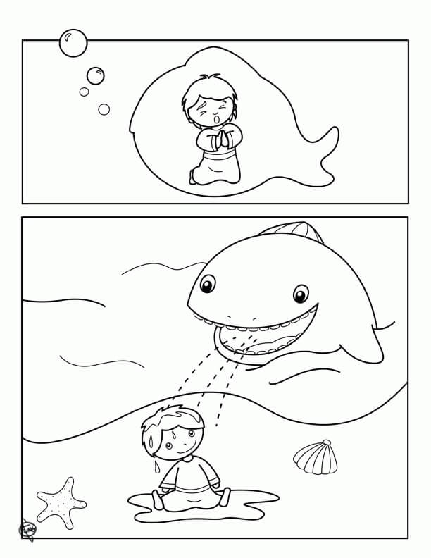 Jonah and the Whale 8 Cool Coloring Page