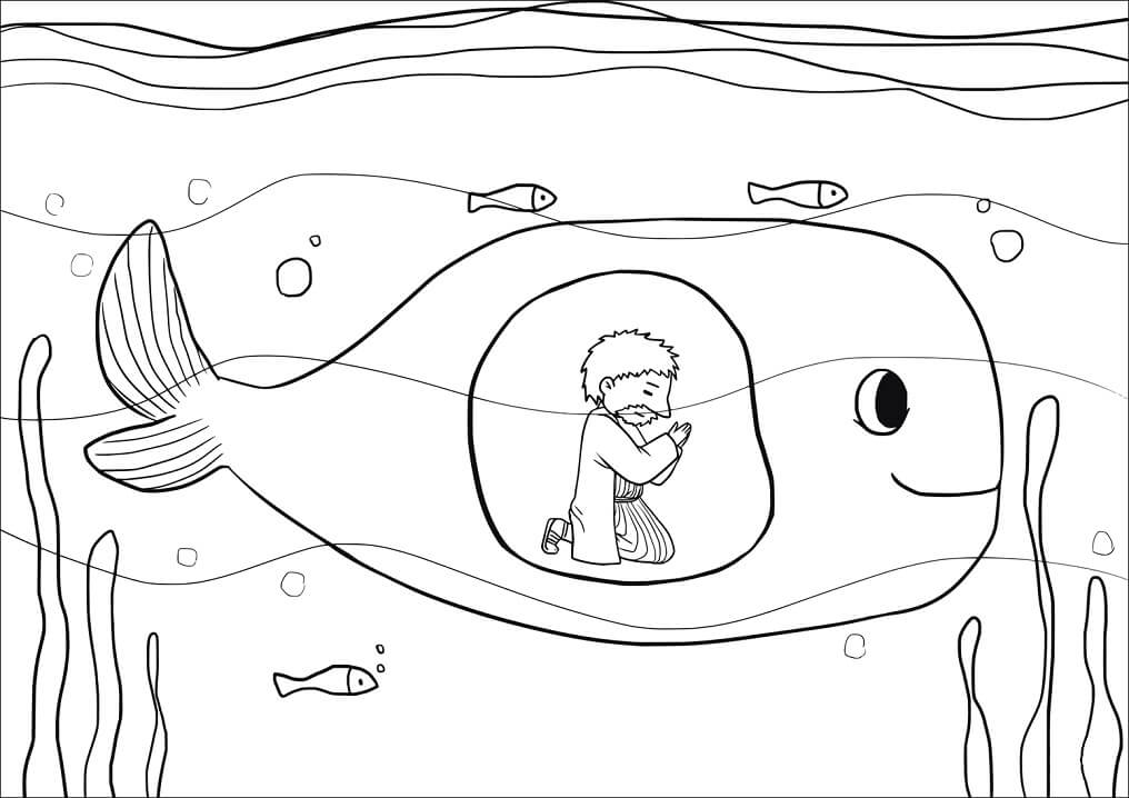 Jonah was in the Belly Cool Coloring Page