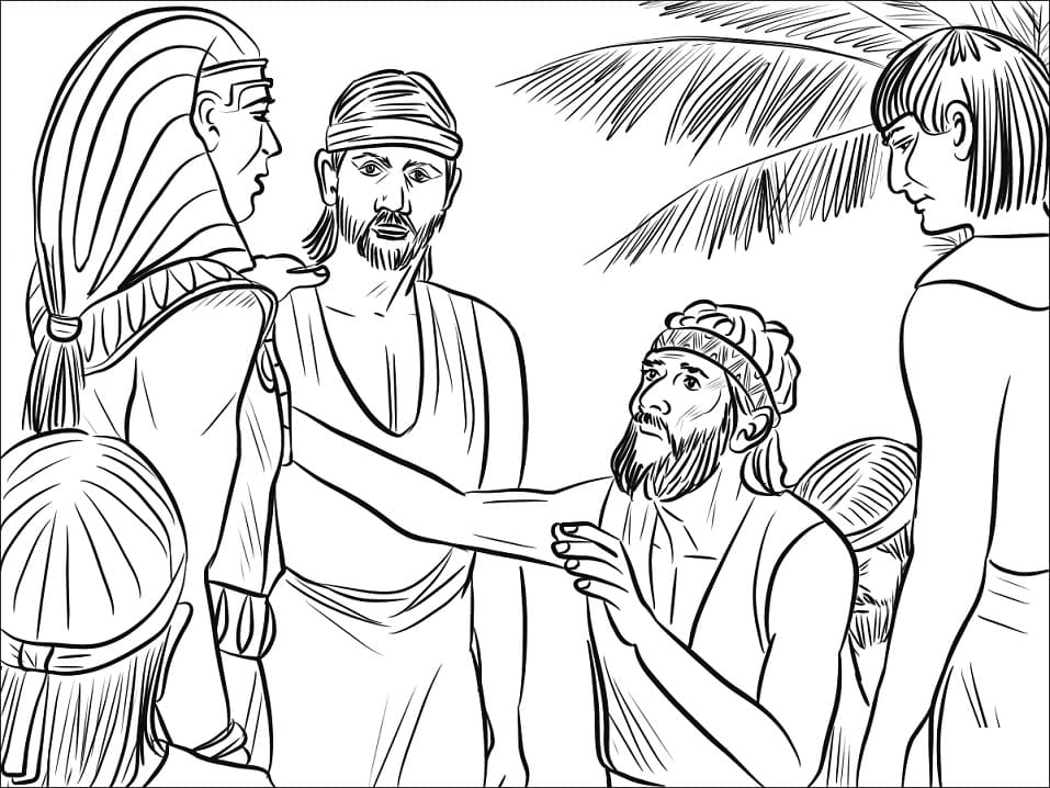 Joseph and Benjamin For Kids Coloring Page