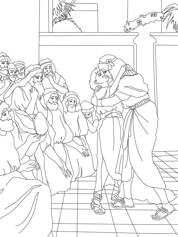 Cool Joseph Forgives His Brothers Coloring Page