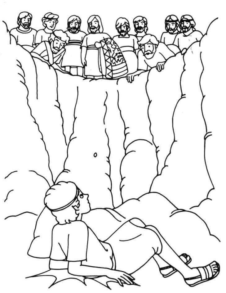 Joseph in The Pit Cool Coloring Page