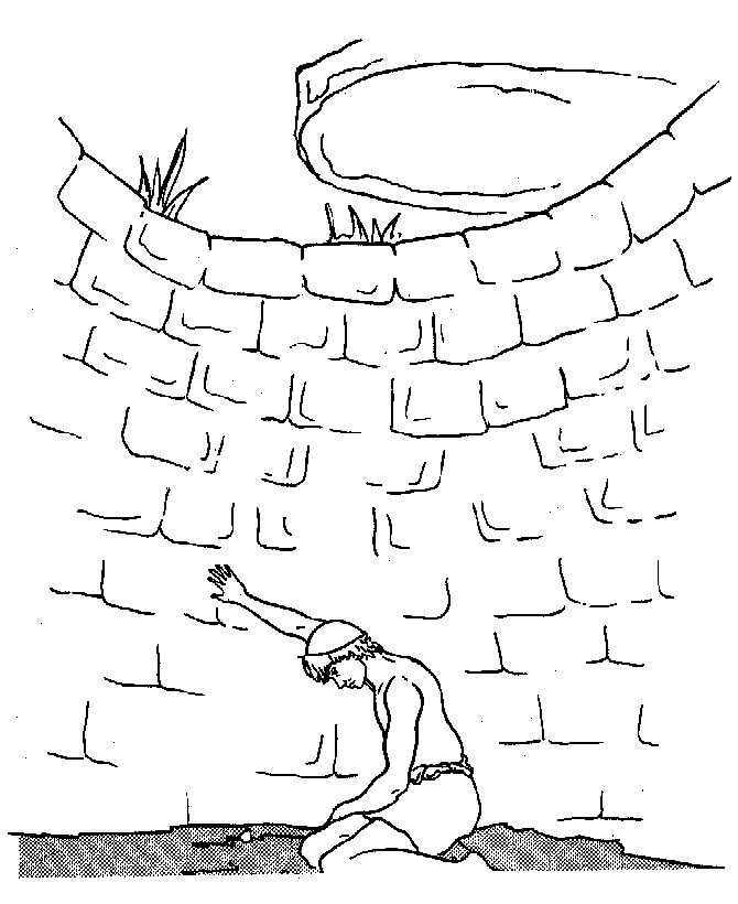 Joseph in Well For Kids Coloring Page