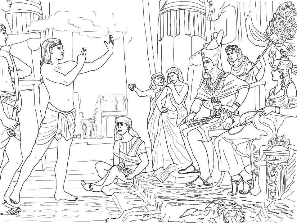 Joseph Interpreting the Pharaoh’s Dream For Kids Coloring Page