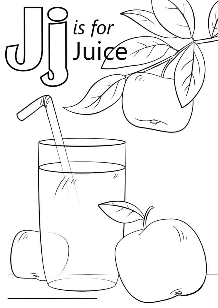Juice Letter J Coloring Page