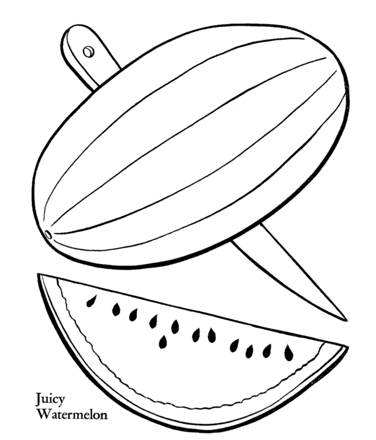 Juicy Watermelon Fruit S6dec Coloring Page