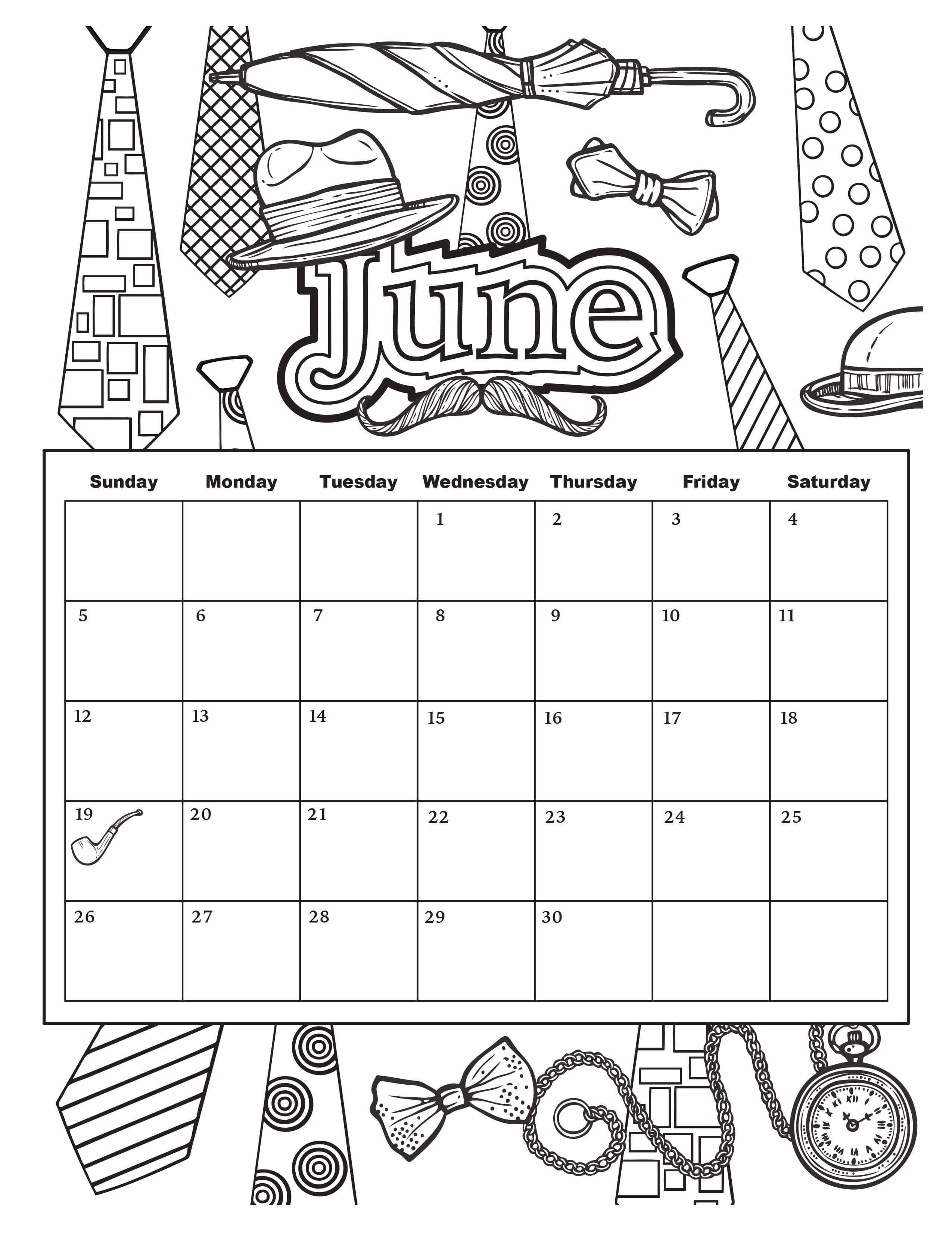June 2019 Calendar Summer