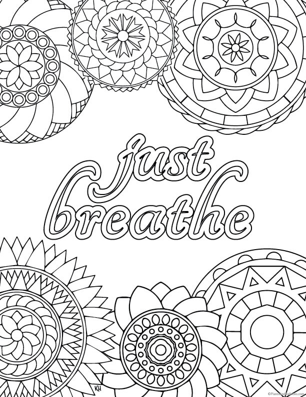 Just Breathe Coloring Page