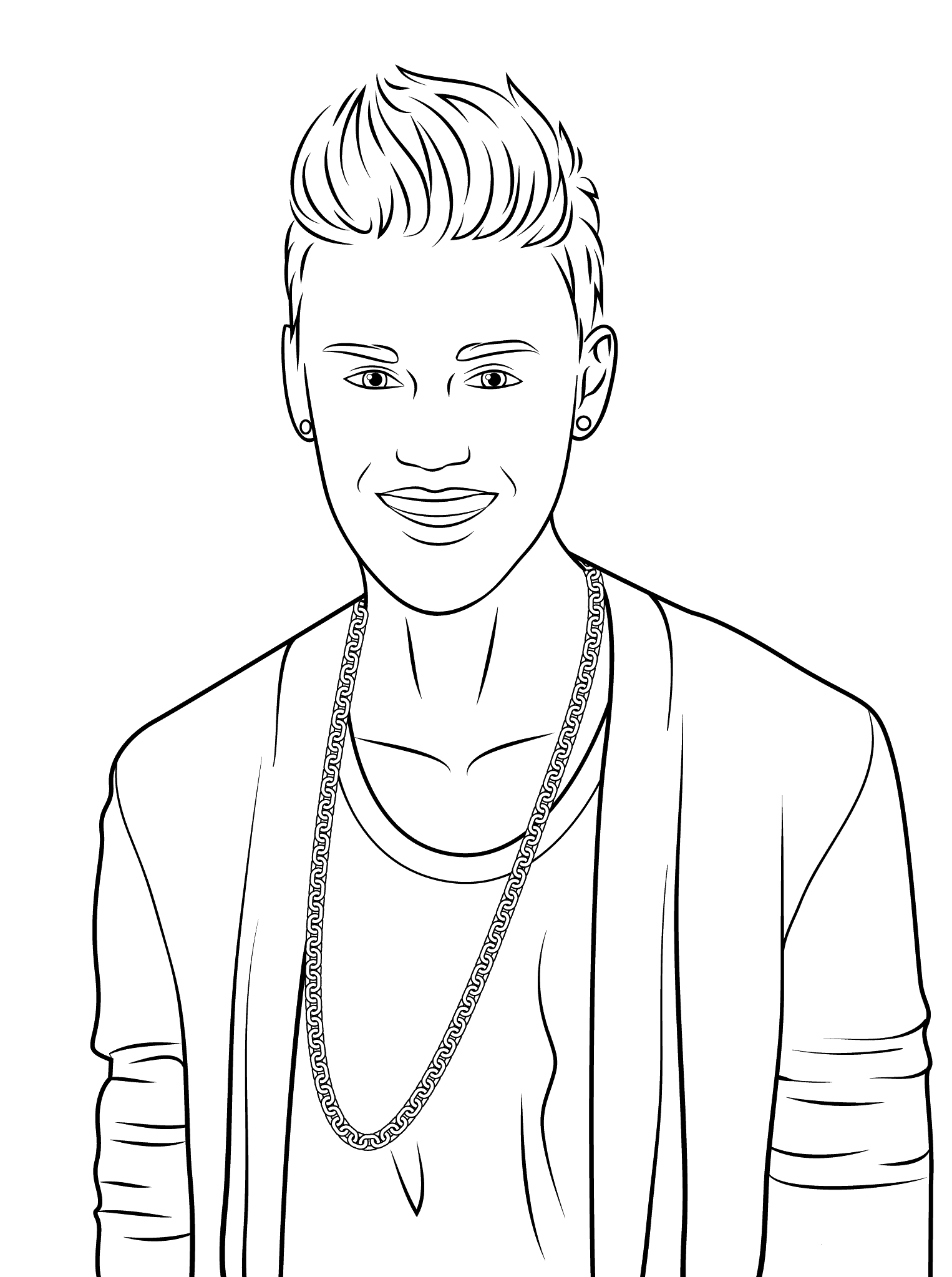 Justin Bieber Celebrity Coloring Page