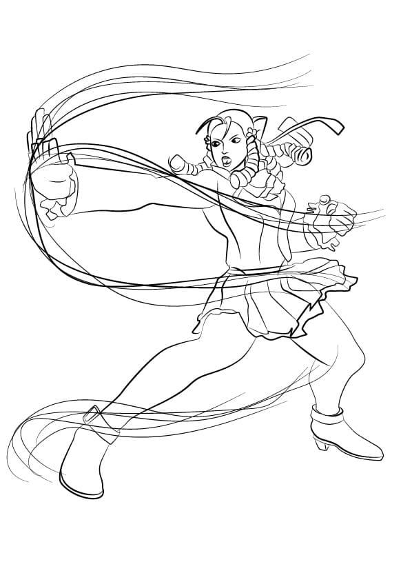 Karin from Street Fighter Coloring Page