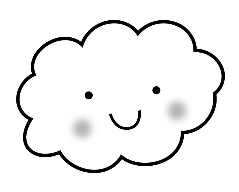 Kawaii Cloud Coloring Page