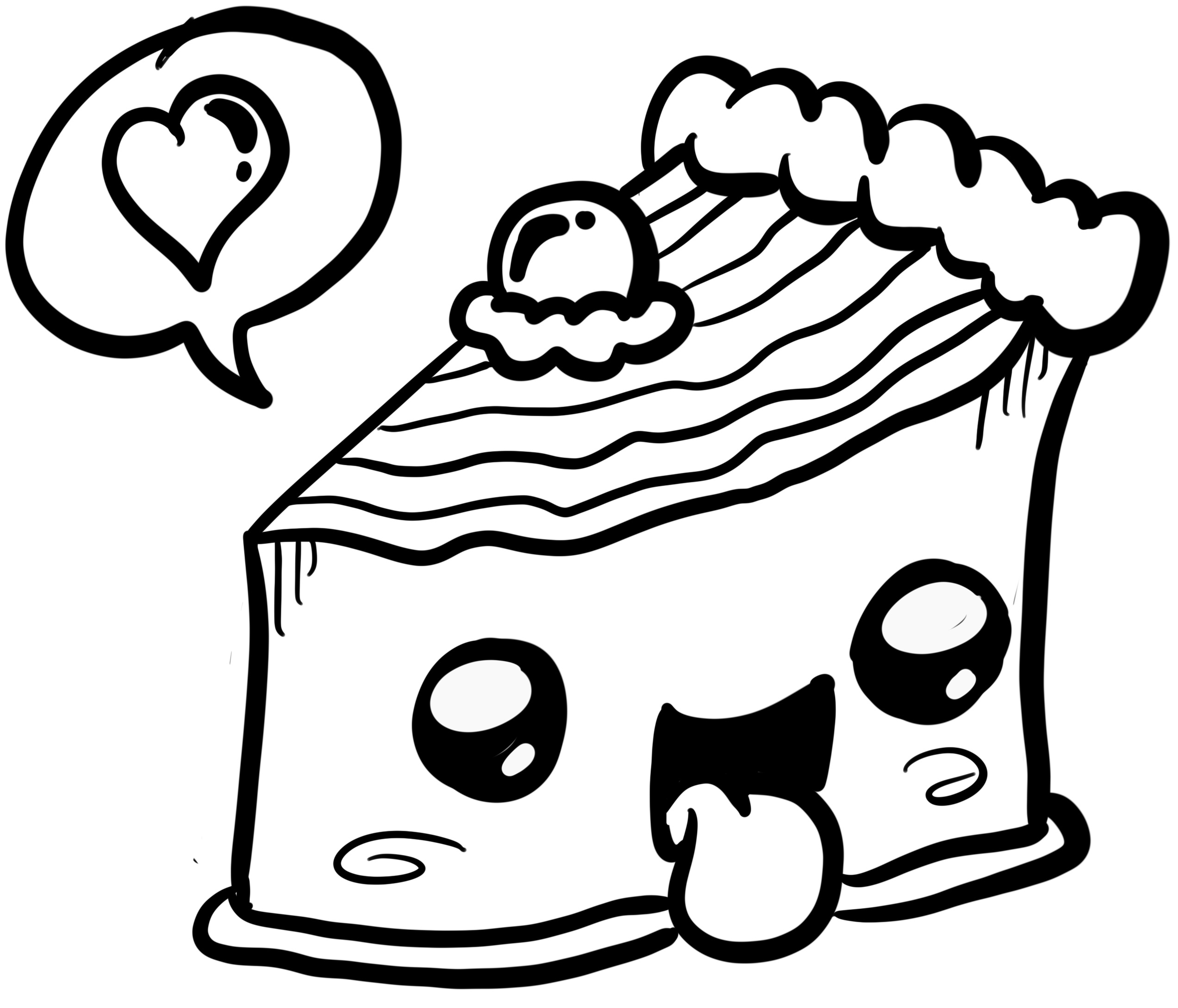 Kawaii Delicious Cake Food Coloring Pages   Coloring Cool
