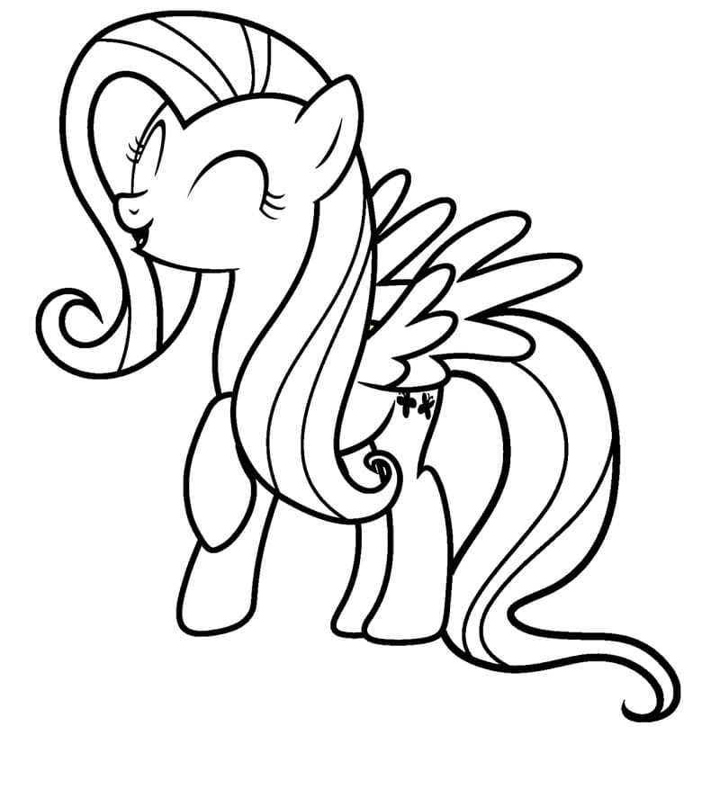 Kawaii Fluttershy Coloring Page