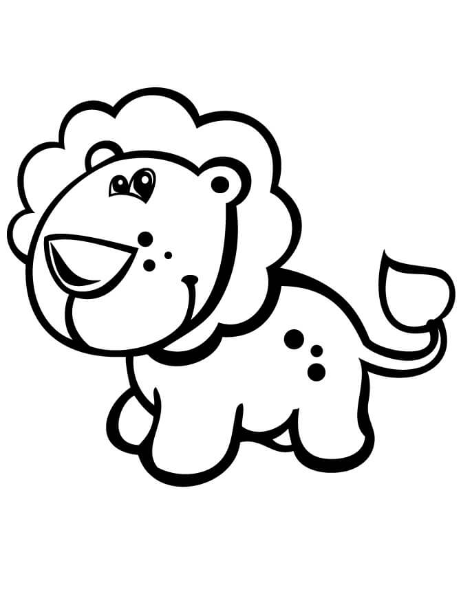 Kawaii Lion Coloring Page