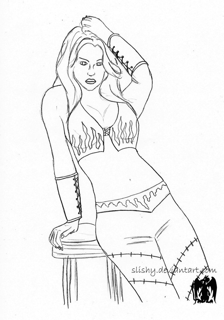 Kelly Sketch Commission By Slishy Coloring Page