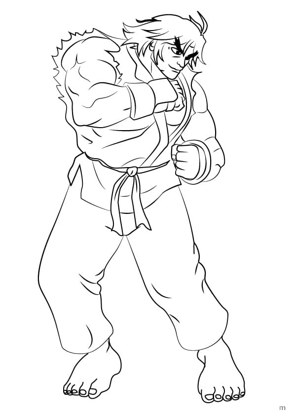 Ken from Street Fighter Coloring Page