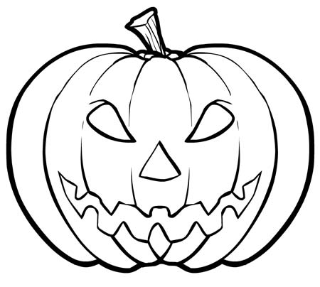Kid Scary Halloween Pumpkin Coloring Page