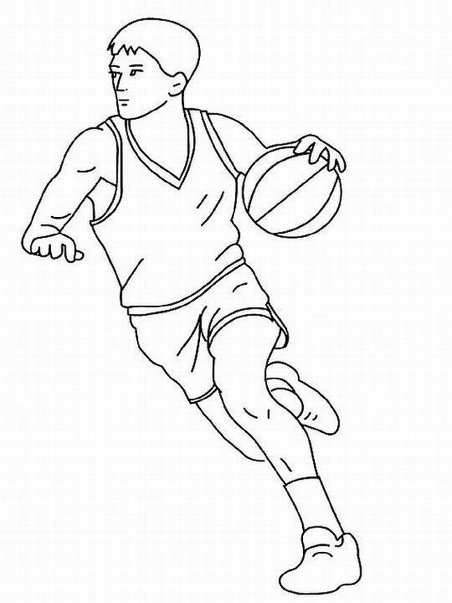 Kids Basketball Coloring Page