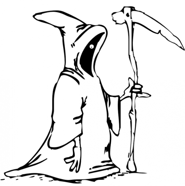 Kids Halloween Grim Reaper To Print Coloring Page