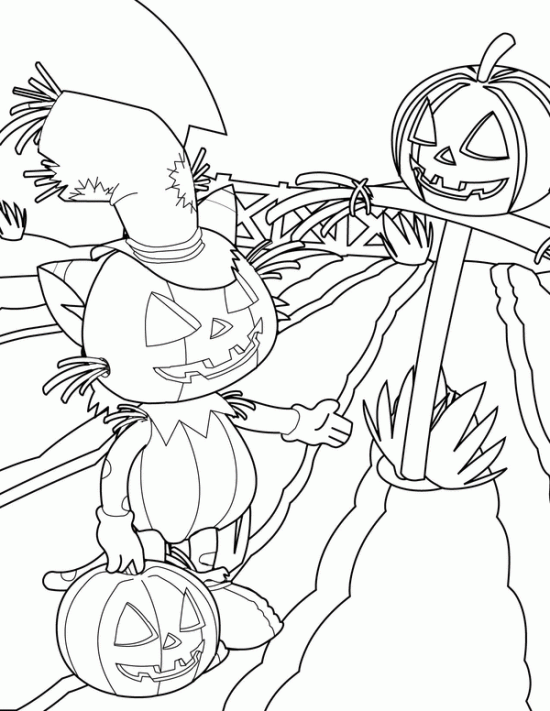 Kids Halloween Pumpkin Free Print Coloring Page