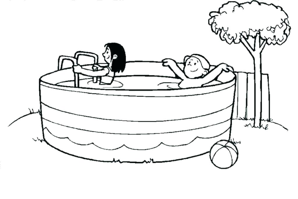 Kids In Swimming Pool Coloring Page