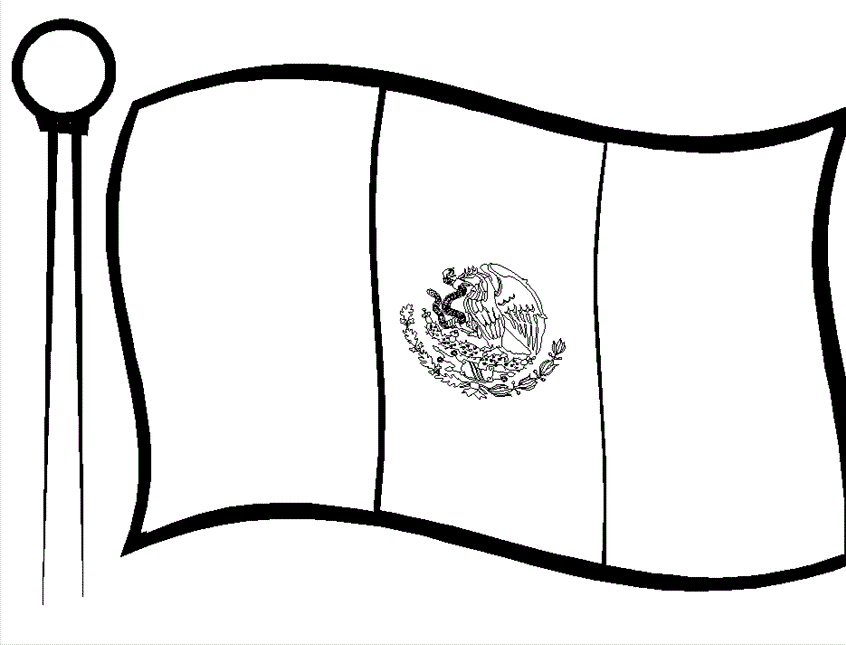 Kids Mexican Flag Coloring Page