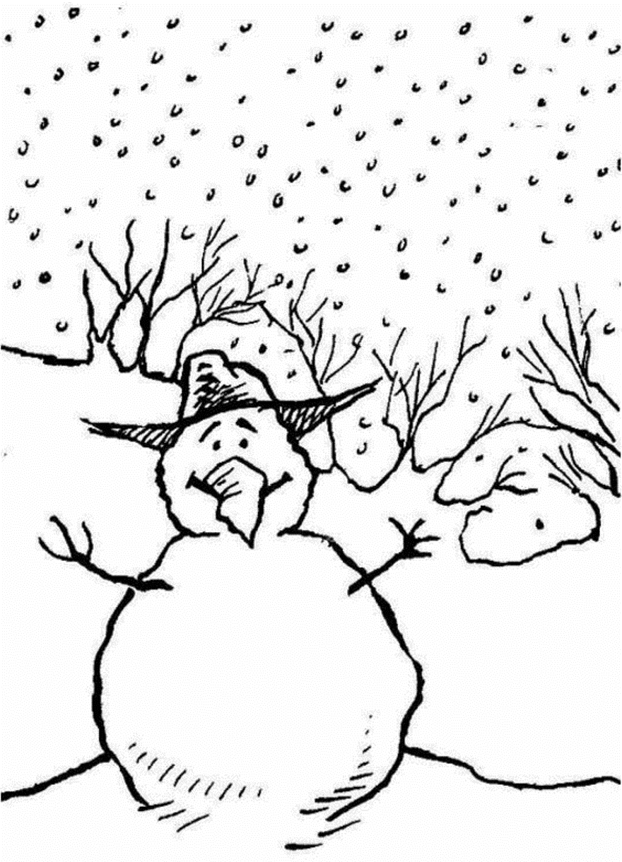 Kids S Winter Snowman 1855 Coloring Page