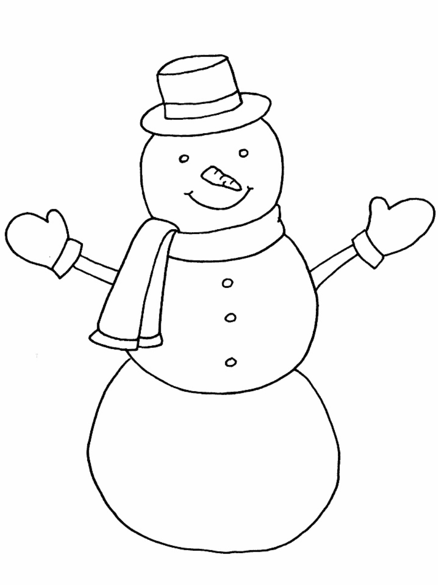 Kids Snowman Sc099 Coloring Page