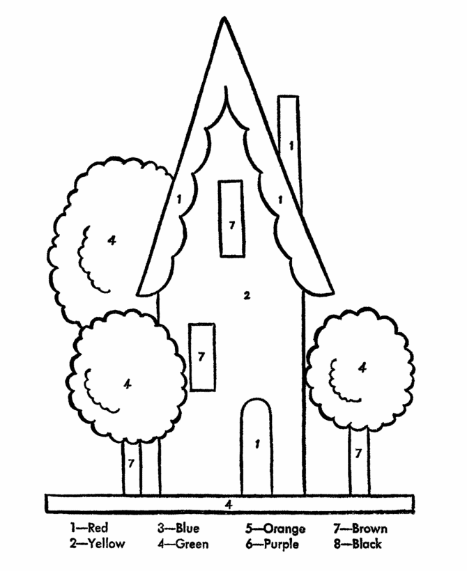 Kindergarten Color by Number Coloring Page