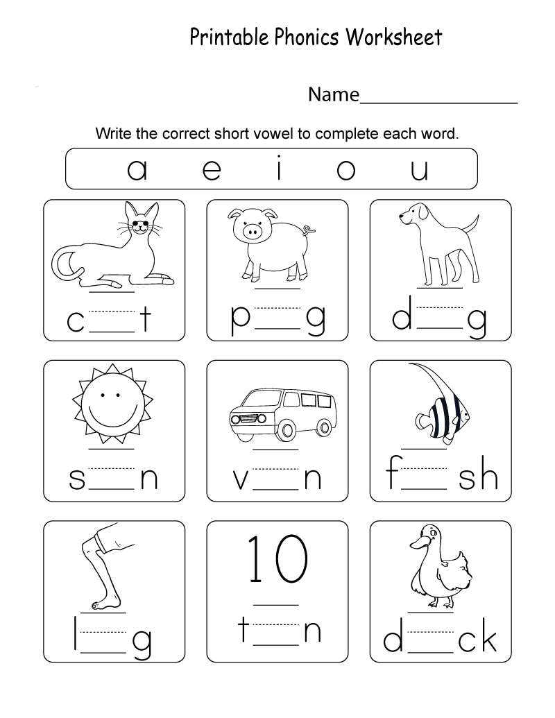 Kindergarten Phonics Vowels