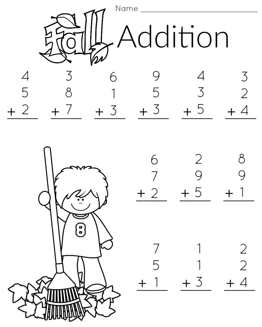 Kindergarten Worksheets Math Addition