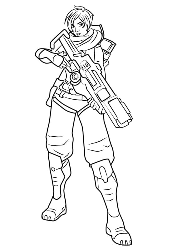 Kinessa from Paladins Coloring Page