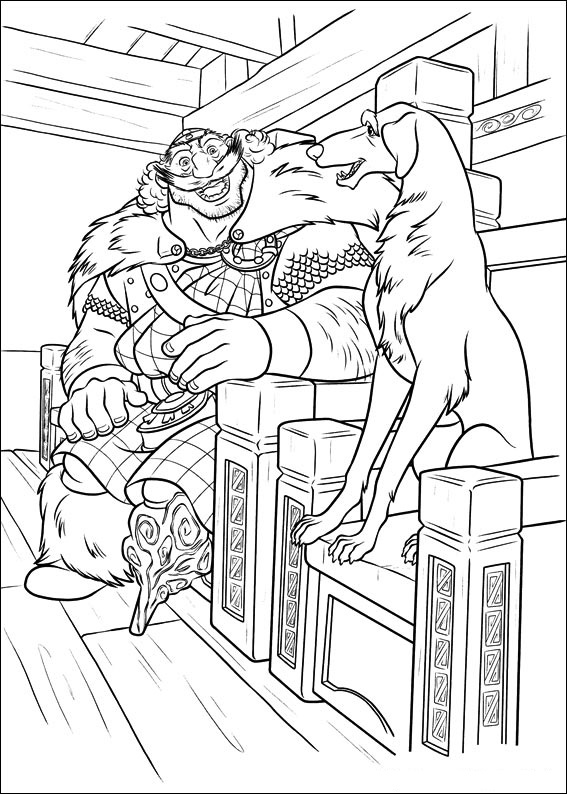 King Fergus And Dog Coloring Page