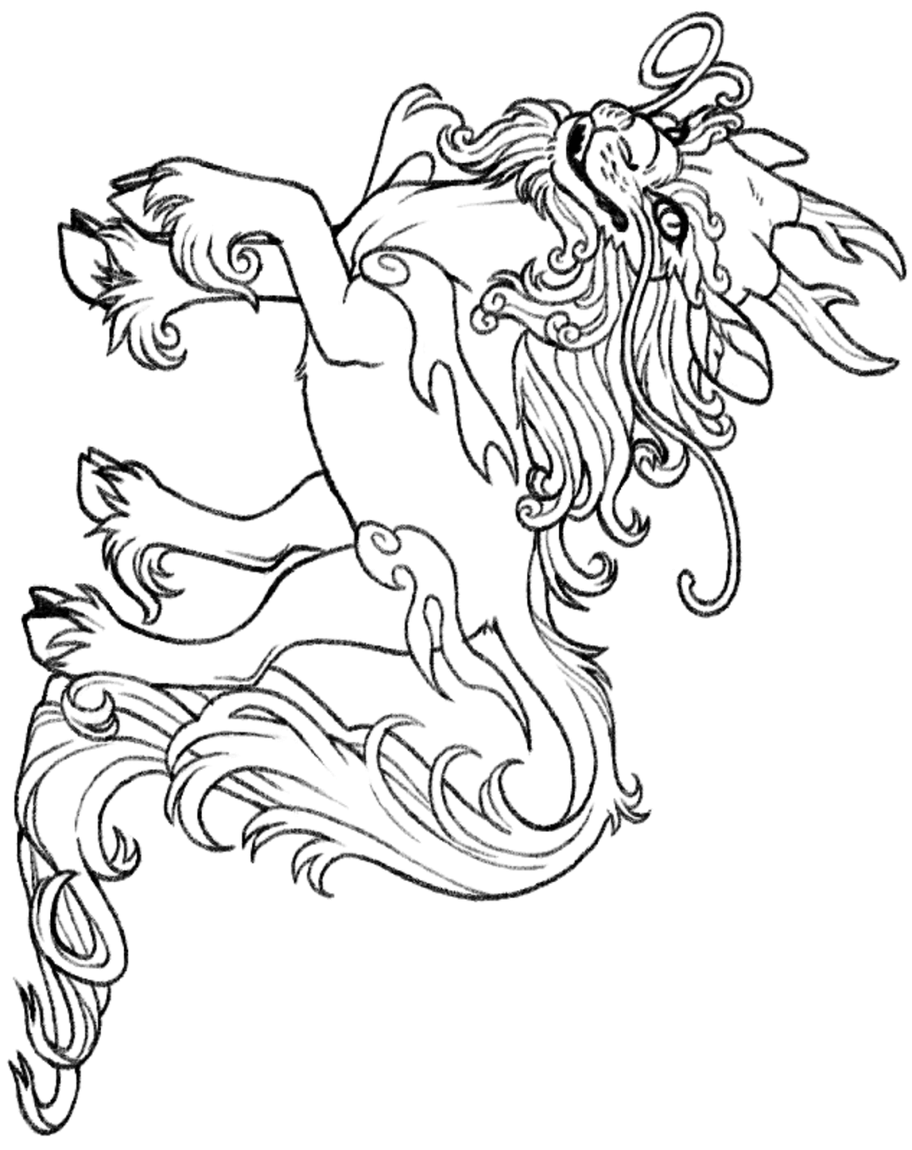 Kirin Chinese Unicorn Coloring Page