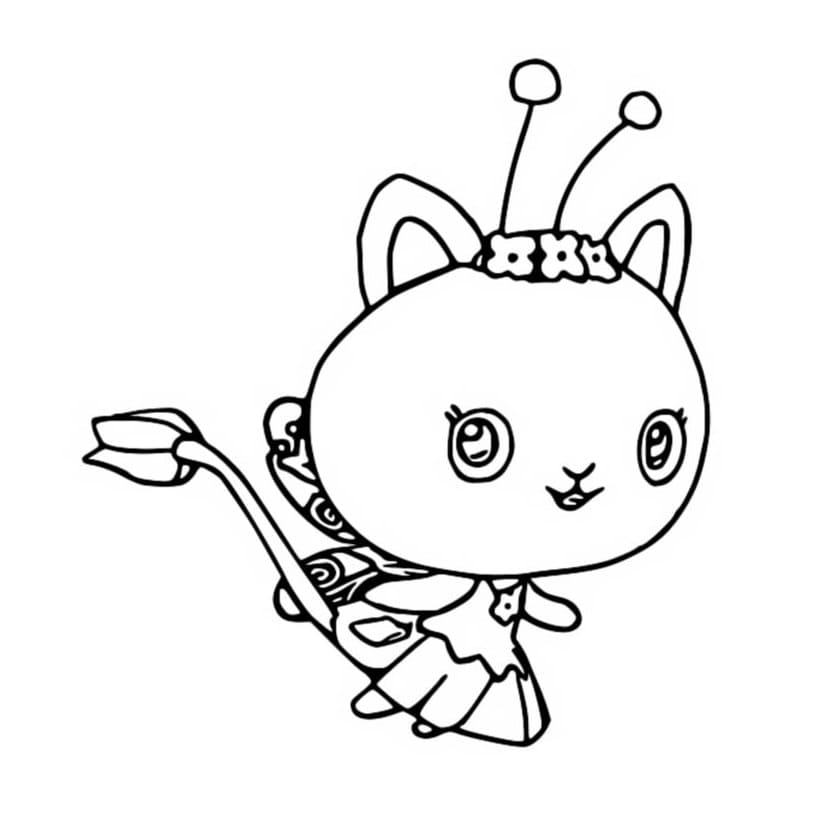 Kitty Fairy from Gabby’s Dollhouse Coloring Page