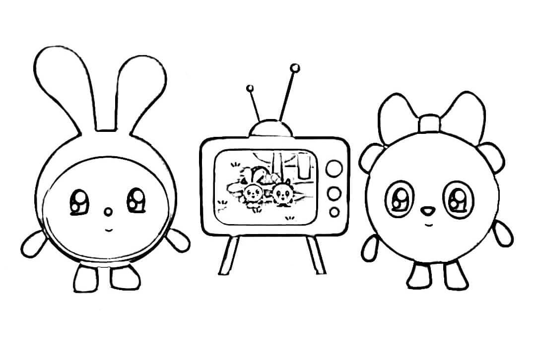 Krashy and Pandy Coloring Page