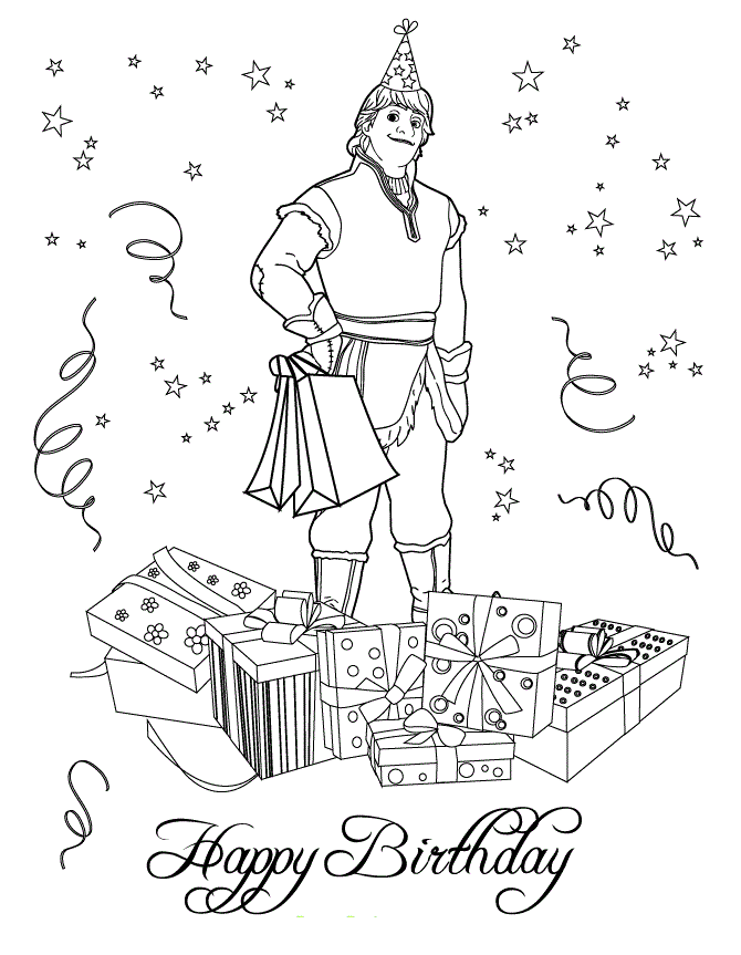Kristoff From Frozen Movie Colouring Page