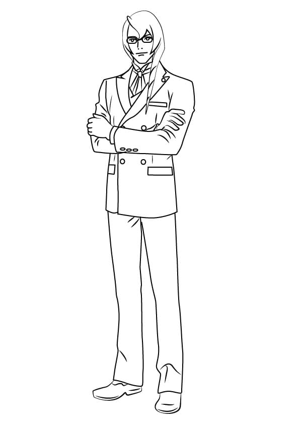 Kristoph Gavin from Ace Attorney Coloring Page