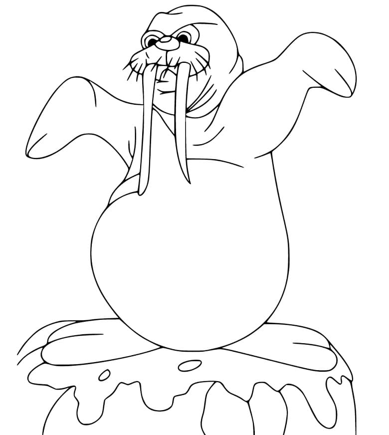 Kung Fu Walrus Coloring Page