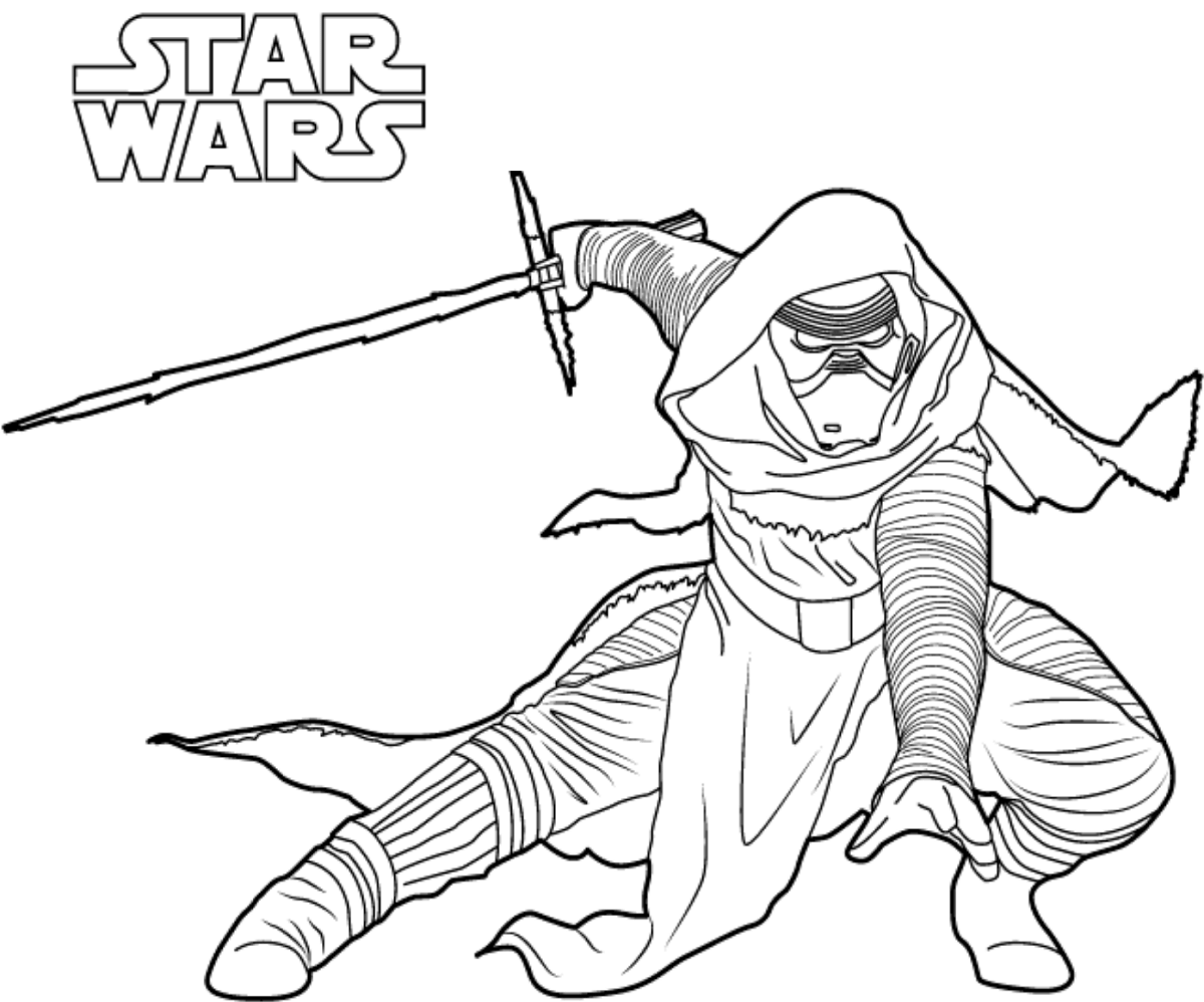 Kylo Ren In Star Wars Coloring Page