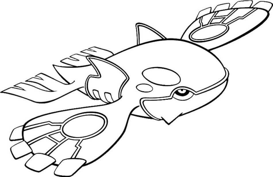 Kyogre Pokemon Flying Coloring Page
