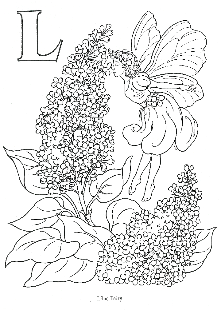 L For Lilac Fairy Coloring Page