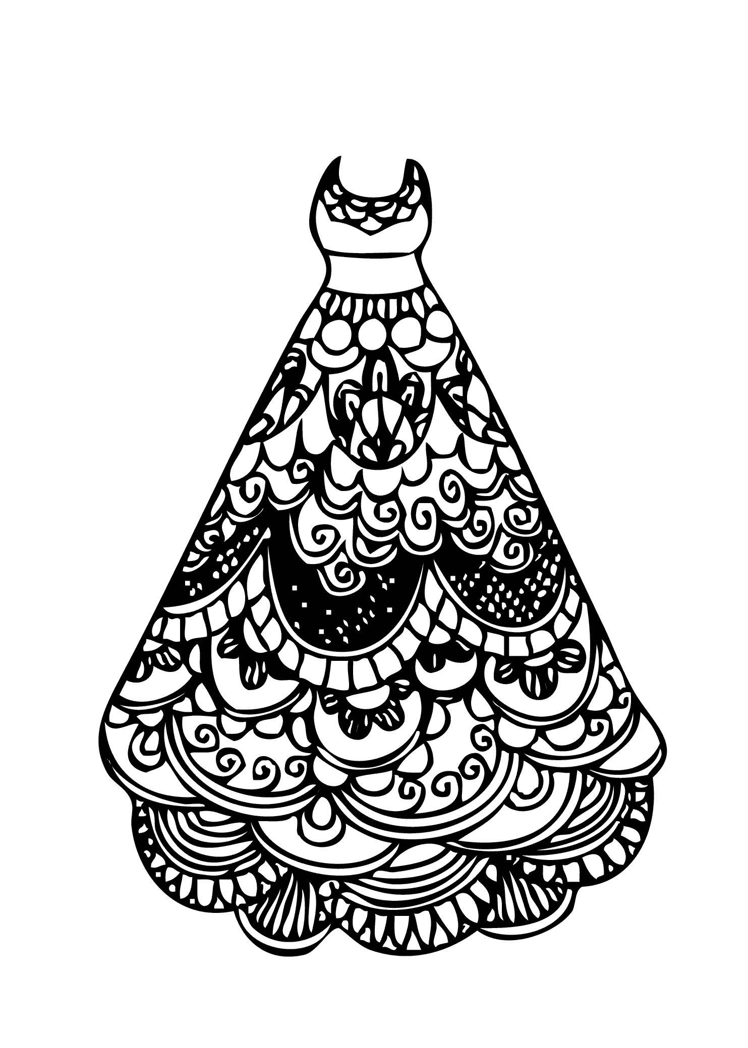 Lace Dress Coloring Page